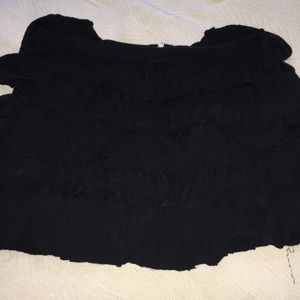 Black ruffle skirt